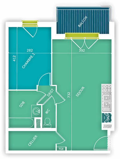 Plan descriptif d'un appartement